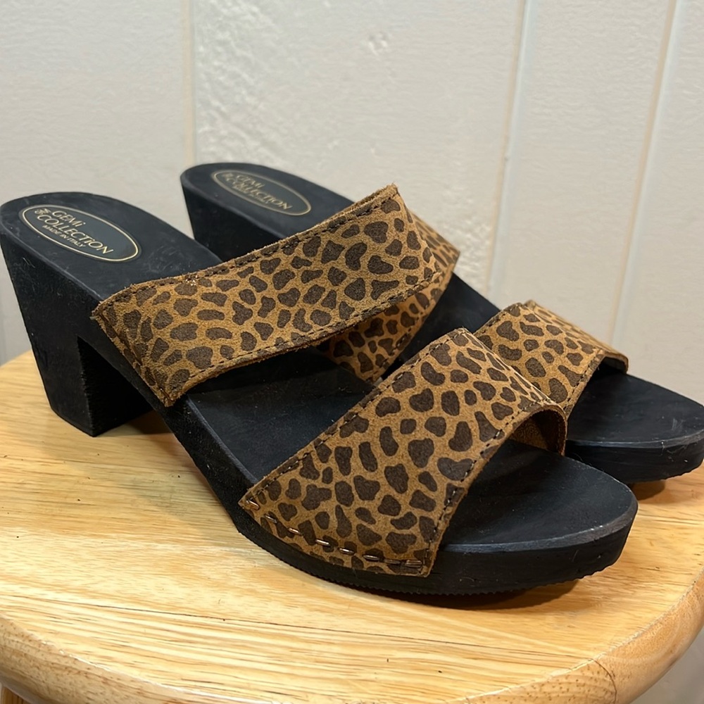 Gemi Collection leopard print block heel sandals - Picture 1 of 10